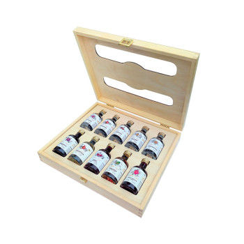 Anton Kaapl 10 x 0,05 l 37,6% Holzgeschenkpackung - 3