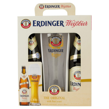 Erdinger Präsentkarton 2x0,5L 5,3% + 1 Glass