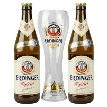 Erdinger Präsentkarton 2x0,5L 5,3% + 1 Glass - 2